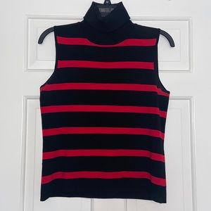 Silk sleeveless turtleneck sweater top